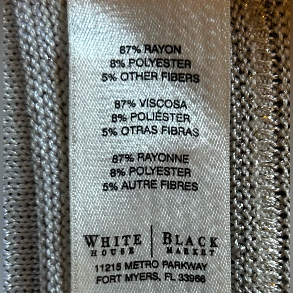 WHITE HOUSE | BLACK MARKET Women’s Embellished Halter Ecru W Pearl Dust. Size M - Picture 6 of 7